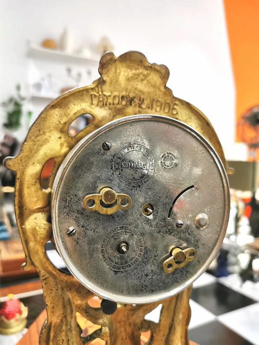 美国Vintage铜鎏金古董机械座钟 商品图11