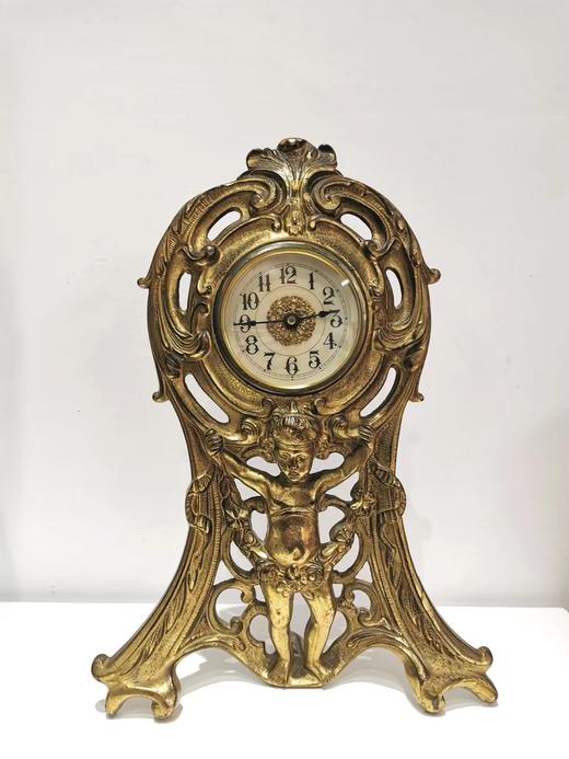 美国Vintage铜鎏金古董机械座钟 商品图4