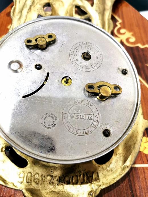 美国Vintage铜鎏金古董机械座钟 商品图13