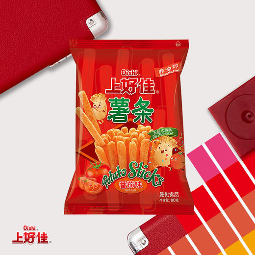 上好佳 番茄薯条 80g/袋 膨化休闲零食  西红柿味土豆条 商品图2