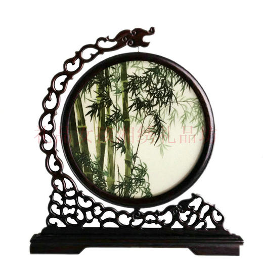 凯崎湘绣 纯手工双面绣 竹子精品摆件刺绣家居 客厅 办公室 出国送老外 商品图2