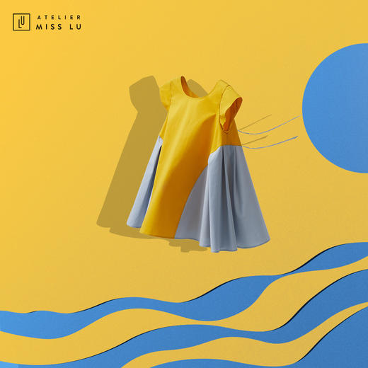 AtelierMissLu-「造型从小凹起」流心黄拼色童装小裙-00000027 商品图3