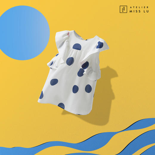 AtelierMissLu-「可可爱爱小A裙」 趣味波点系带童装小裙-00000028 商品图0