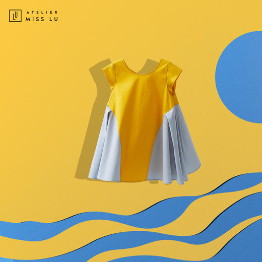 AtelierMissLu-「造型从小凹起」流心黄拼色童装小裙-00000027 商品图4