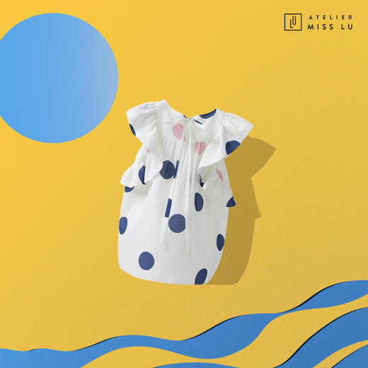 AtelierMissLu-「可可爱爱小A裙」 趣味波点系带童装小裙-00000028 商品图1