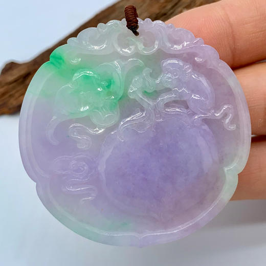 派瑞翡翠 翡翠福禄寿牌 糯种 春彩 商品图2