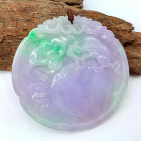 派瑞翡翠 翡翠福禄寿牌 糯种 春彩