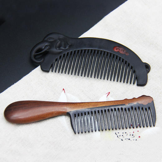 吉祥如意/手柄木梳 紫光檀/酸枝/血檀 商品图1