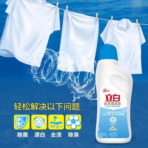 立白白衣漂渍液600g家用去黄去渍还原染色白色衣物漂白剂清洁渍剂 立白漂渍液600g*1瓶 商品图1