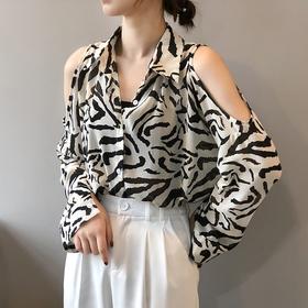 心机露肩宽松气质设计感衬衫