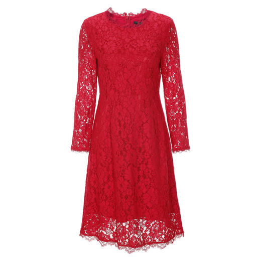 EITIE爱特爱品牌女装秋季时尚修身高腰圆领蕾丝连衣裙5807543 商品图5