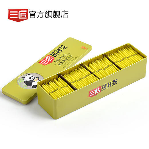 三匠蜀锦熊猫黑苦荞全株茶265g铁盒装（买一送一） 商品图3