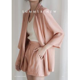 天丝醋酸小西装薄款两件套套装