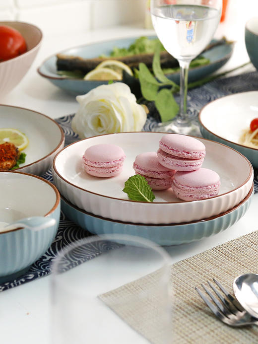 【典雅餐盘汤勺】北欧风纯色典雅餐盘菜盘家用餐盘简约创意盘子碟子汤勺调羹 商品图2