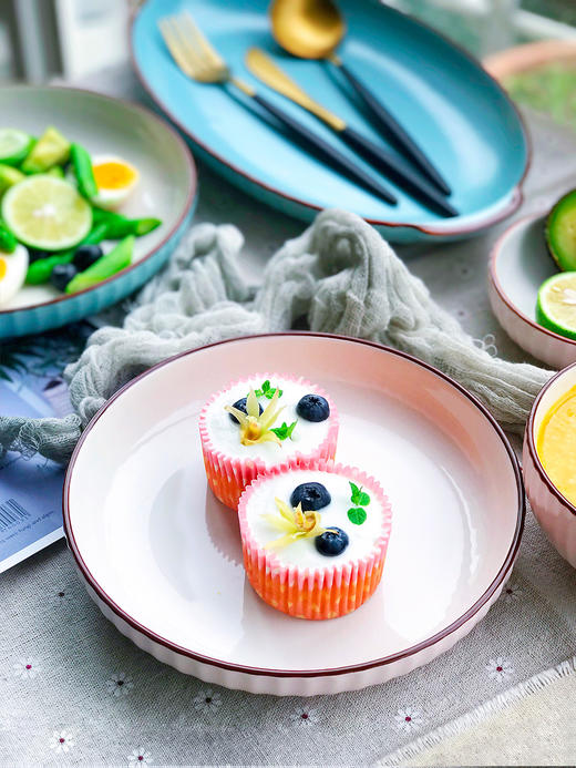 【典雅餐盘汤勺】北欧风纯色典雅餐盘菜盘家用餐盘简约创意盘子碟子汤勺调羹 商品图0