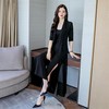 WZNH-HHSJ9907配腰带 荷叶边三件套气质淑女简约不规则套装 商品缩略图4