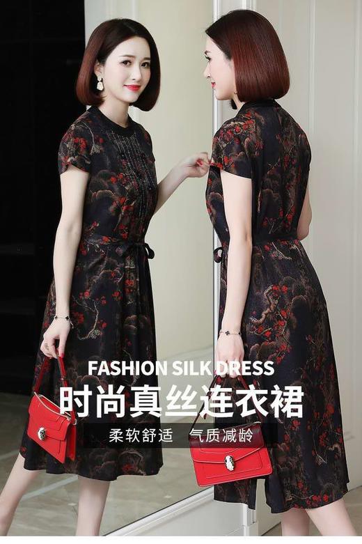 伊绫，真丝莨绸，香云纱连衣裙 商品图0