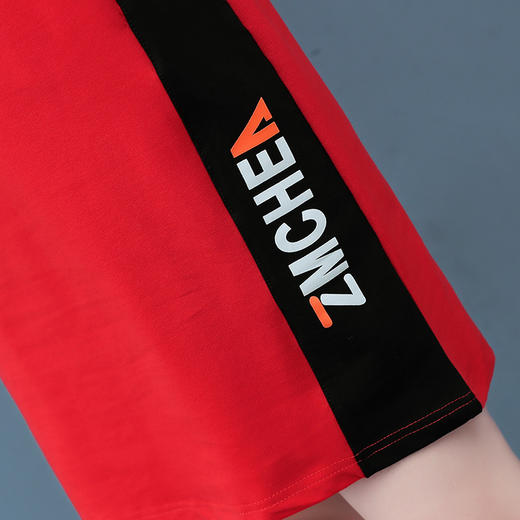 YMJ-9327中长款撞色连衣裙短袖宽松过膝打底小衣长裙子 商品图4