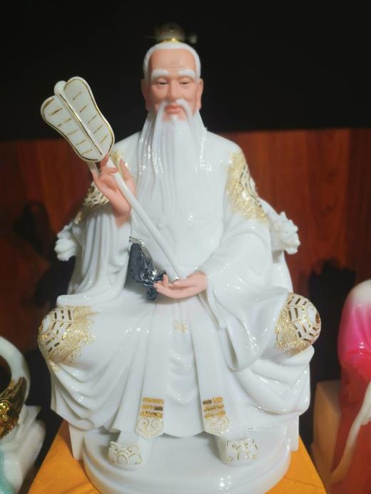 三色汉白玉太上老君开光神像