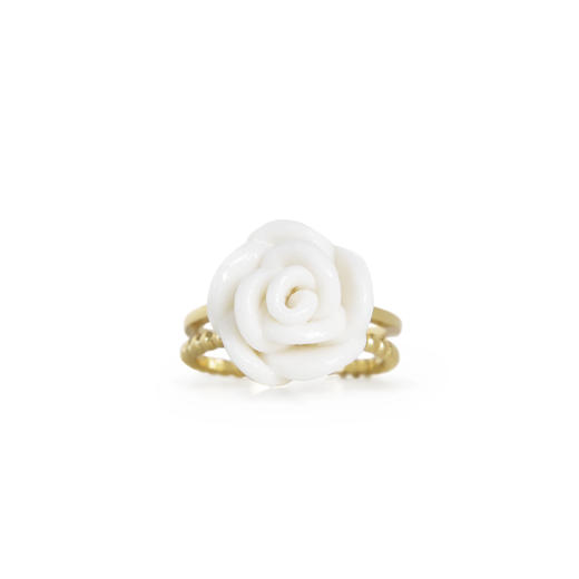 北京仓｜POPORCELAIN-Rose-白玫瑰 戒指［丹麦设计师］ 商品图1