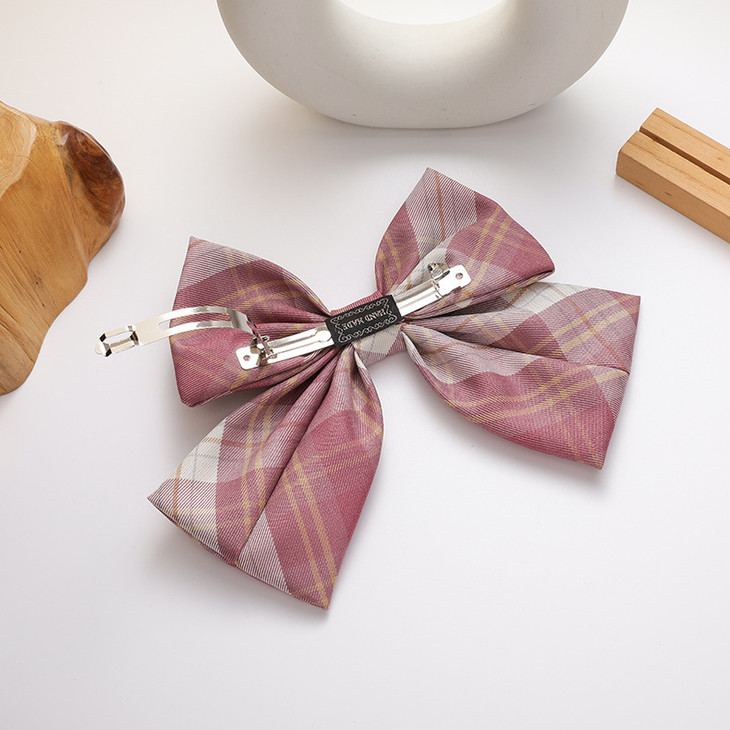 9三个】日系流行jk制服彩色格子蝴蝶结发夹少女甜美百搭学院风网红