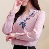 QL-1903新潮绣花上衣长袖衬衣外穿淑女打底衫 商品缩略图4