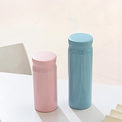200ml闪粉清新马卡龙保温杯纯色简约直身杯户外口袋杯