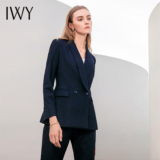 IWY/藏青色长袖西服长裤套装CP10316 商品图4