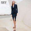 IWY/藏青色长袖西装套裙CS10313 商品缩略图1
