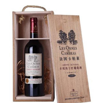 法国卡思黛乐卡柏莱赤霞珠木盒干红葡萄酒 商品图0