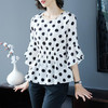 DB-A88宽松显瘦，雪纺波点七分喇叭袖上衣 商品缩略图0