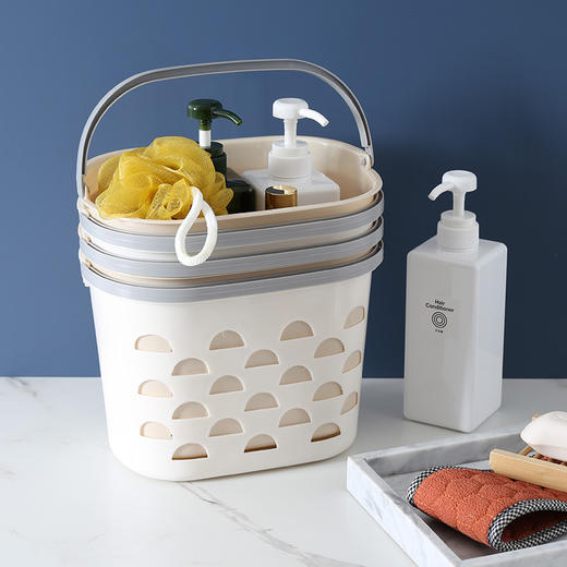 【手提洗澡篮子浴筐洗漱用品】可爱洗浴沐浴居家日用蓝浴室收纳框宿舍 商品图0
