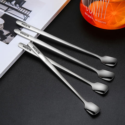 304不锈钢方头搅拌长柄勺 商品图4