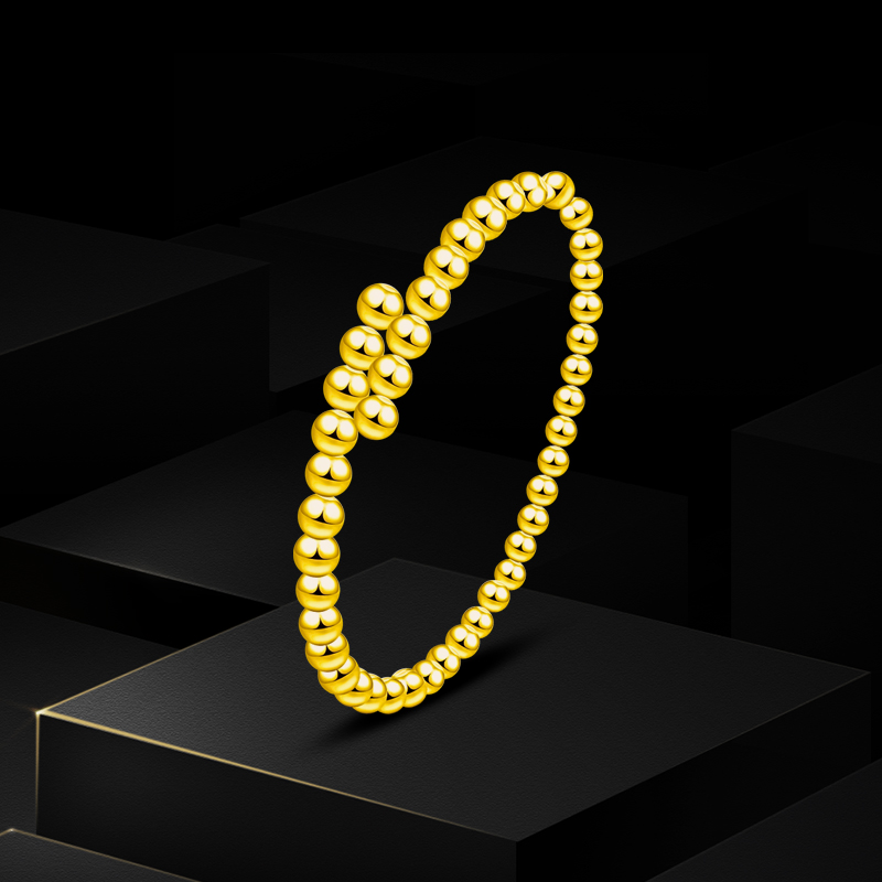 18K金连珠手镯时尚叠戴