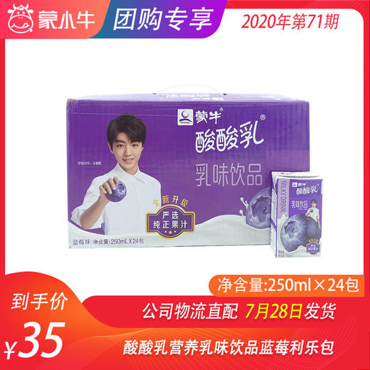 酸酸乳营养乳味饮品蓝莓利乐包250ml×24包 商品图0
