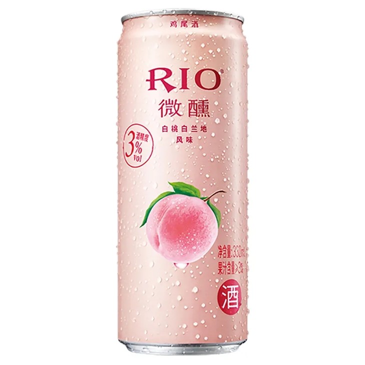 锐澳(rio)果酒 微醺系列 3度 乳酸菌味 白桃味 330ml*24罐