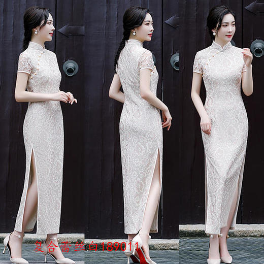 SYK-189010新款复古气质修身蕾丝长款旗袍 商品图1