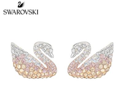 SWAROVSKI 施华洛世奇 柔和渐变天鹅 ICONIC SWAN 耳钉女 耳环耳饰女 时尚饰品 女友礼物 5215037 商品图0
