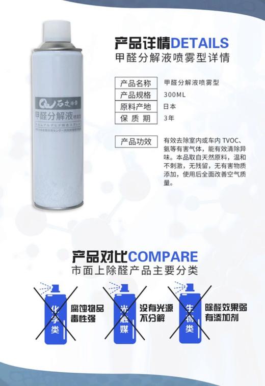 【清除甲醛 不再是伪命题】氨基酸甲醛分解液 日本进口石丸倍章清除剂 新房装修新车除醛 家人安全必备 商品图6