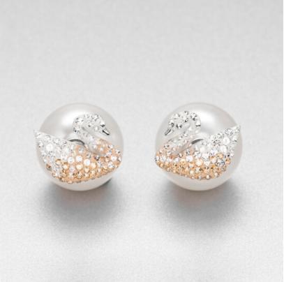 SWAROVSKI 施华洛世奇 柔和渐变天鹅 ICONIC SWAN 耳钉女 耳环耳饰女 时尚饰品 女友礼物 5215037 商品图1