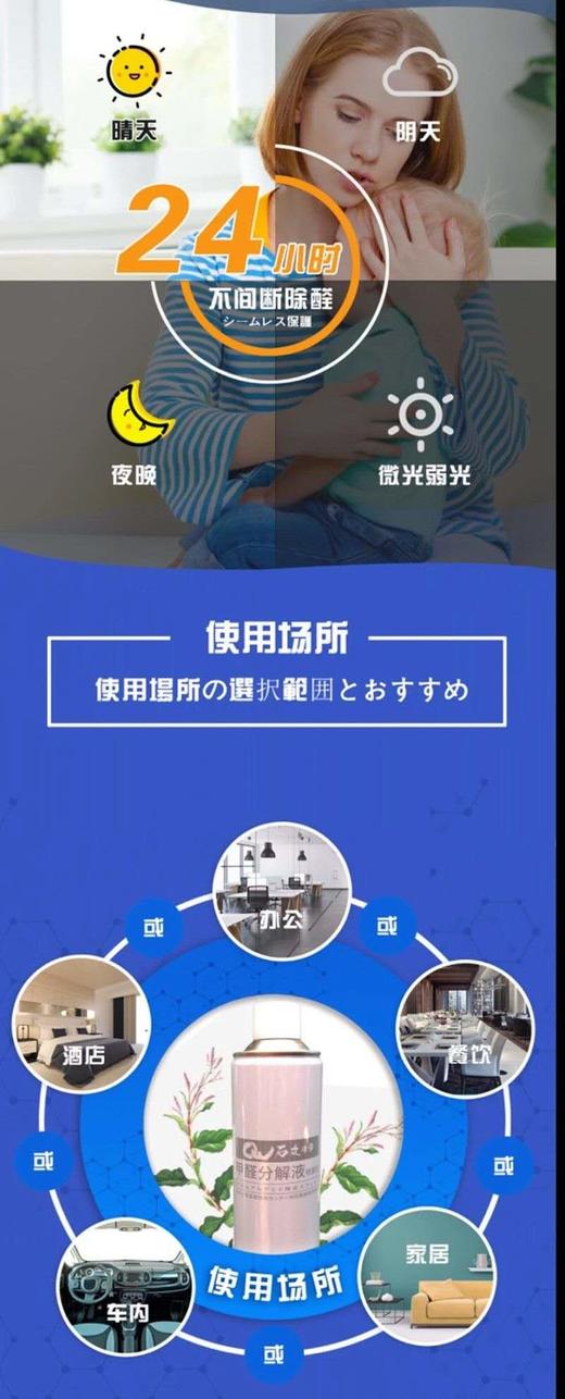 【清除甲醛 不再是伪命题】氨基酸甲醛分解液 日本进口石丸倍章清除剂 新房装修新车除醛 家人安全必备 商品图4