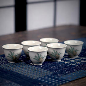 【茶杯/品茗杯】古青釉070号杯6入_大叶茶杯