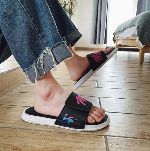 。【服饰鞋包】*网红拖鞋男时尚外穿韩版一字拖情侣室外夏季防滑沙滩潮牌凉鞋 商品图1