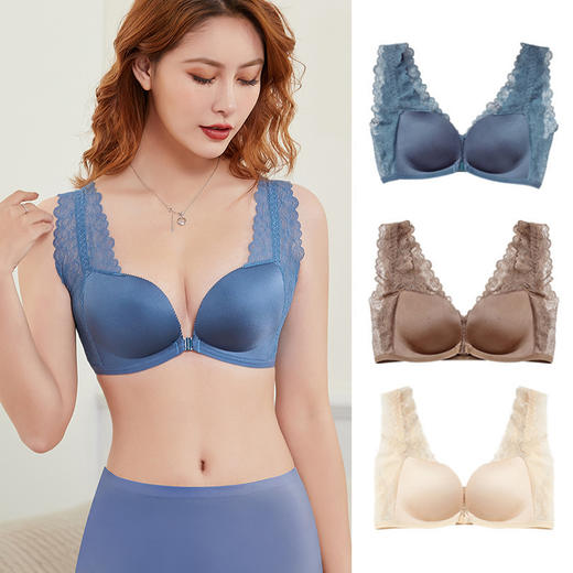 【3D立挺矫正文胸】轻轻一扣，矫正胸型收副乳 防外扩胸下垂 薄款透气 前扣设计 蕾丝美背 商品图1