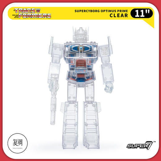 现货 Super7 变形金刚 擎天柱 透明版 Transformers Super Cyborg Optimus Prime Clear 商品图0