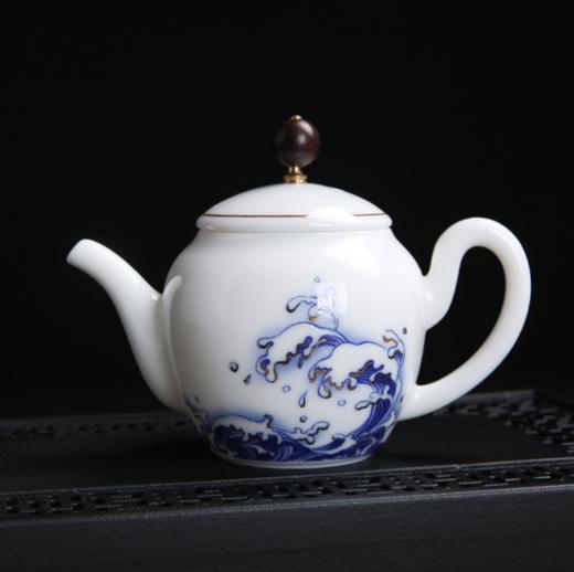 【茶具】*羊脂玉瓷茶壶白瓷侧把壶泡茶器礼品功夫茶具陶瓷套装单壶 商品图2
