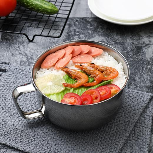 【碗】*圆形不锈钢泡面碗 大号家用中式泡面碗带盖 学生宿舍泡方便面碗 商品图1