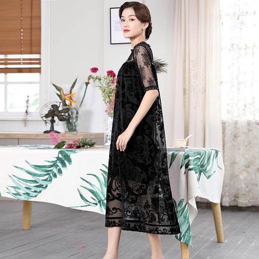 DLQ-W0003新款夏轻熟风蕾丝性感气质显瘦女人味连衣裙 商品图1