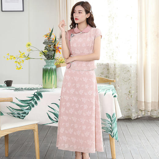 DLQ-A2559法式复古粉色半身裙套装 商品图0