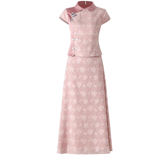 DLQ-A2559法式复古粉色半身裙套装 商品图4